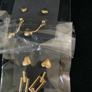 Gold Heart Charms and Curved Jewelry Components